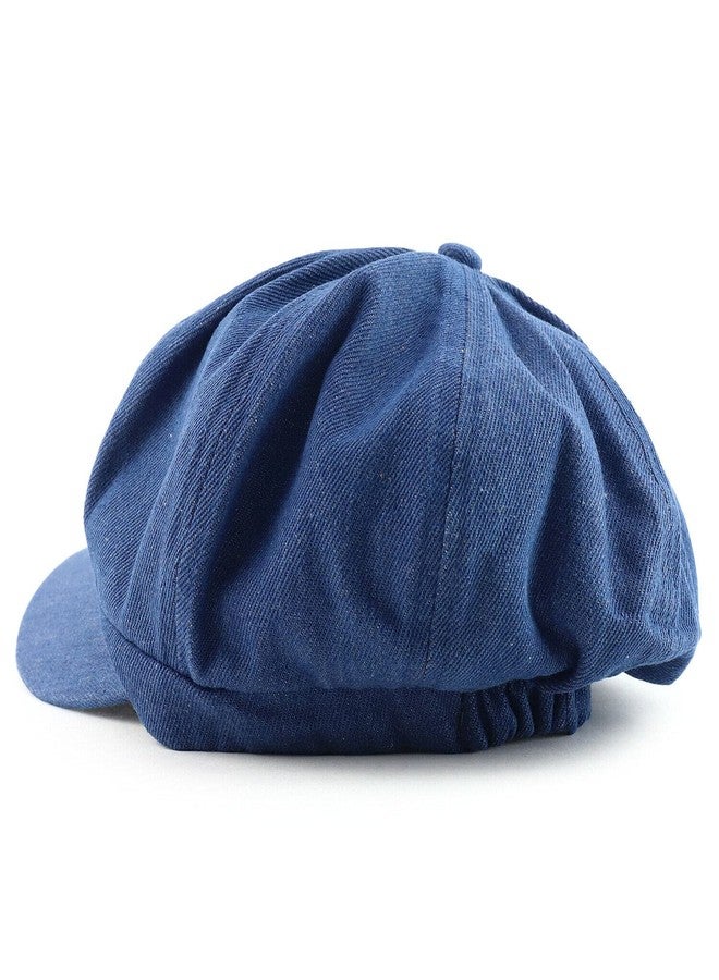 KIMMING Womens Newsboy Hat - 8 Panels 100% Cotton Vintage Cabbie Hat with Elastic Back - Image 3